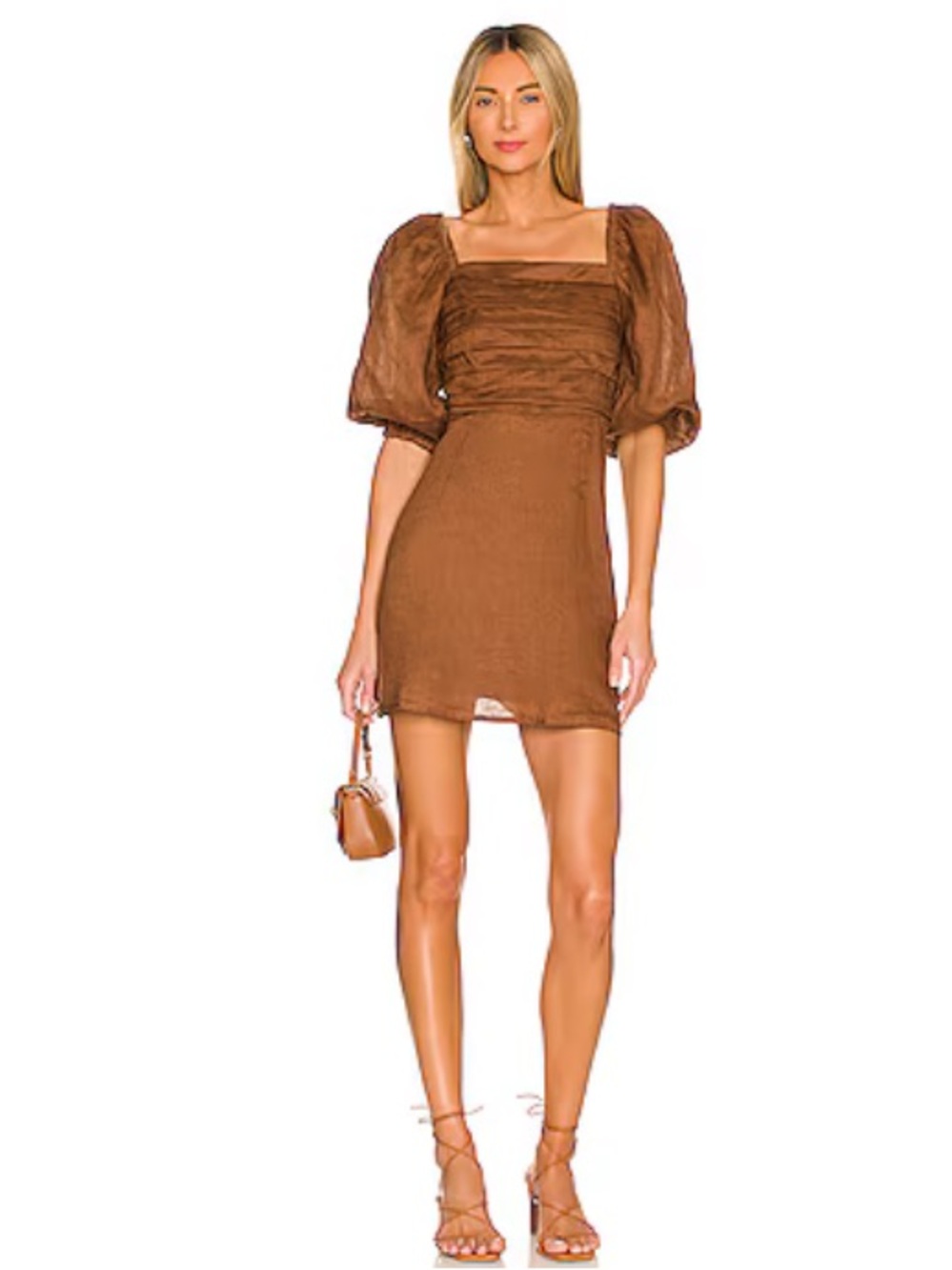 Faithfull the brand Venezia Mini Dress in Cinnamon